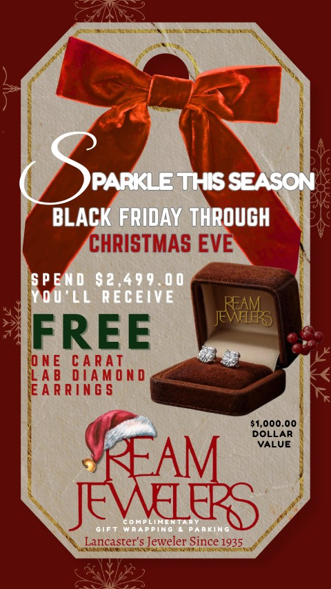 Sparkle This Season Holiday Promotion Banner featuring lab-diamond earrings