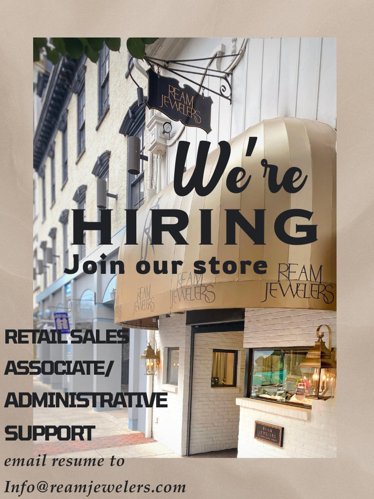 Job Hiring Banner Banner featuring storefront, Ream Jewelers is hiring!